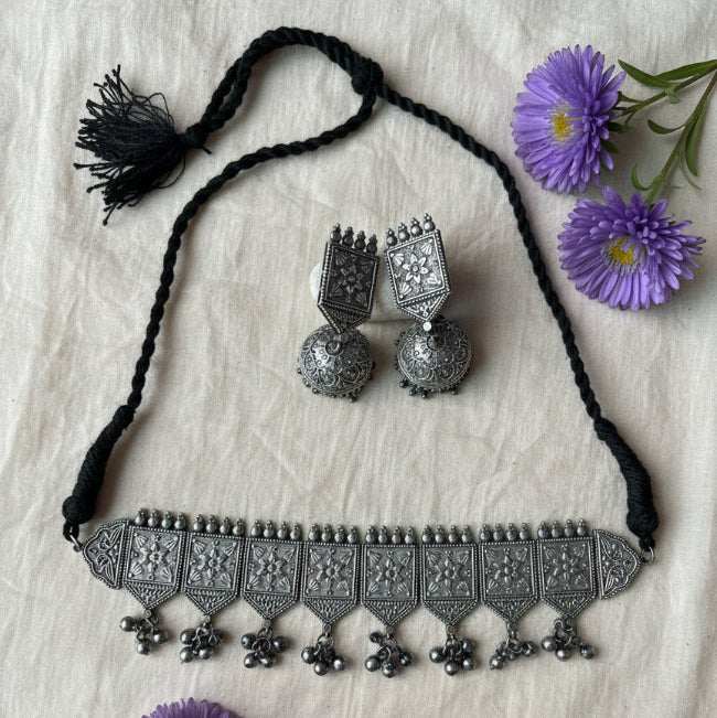 Oxidised Haldi Choker