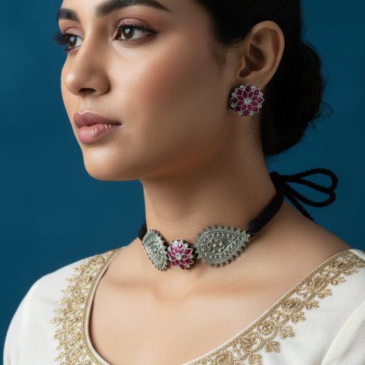 Gulnaar Petal Choker Set