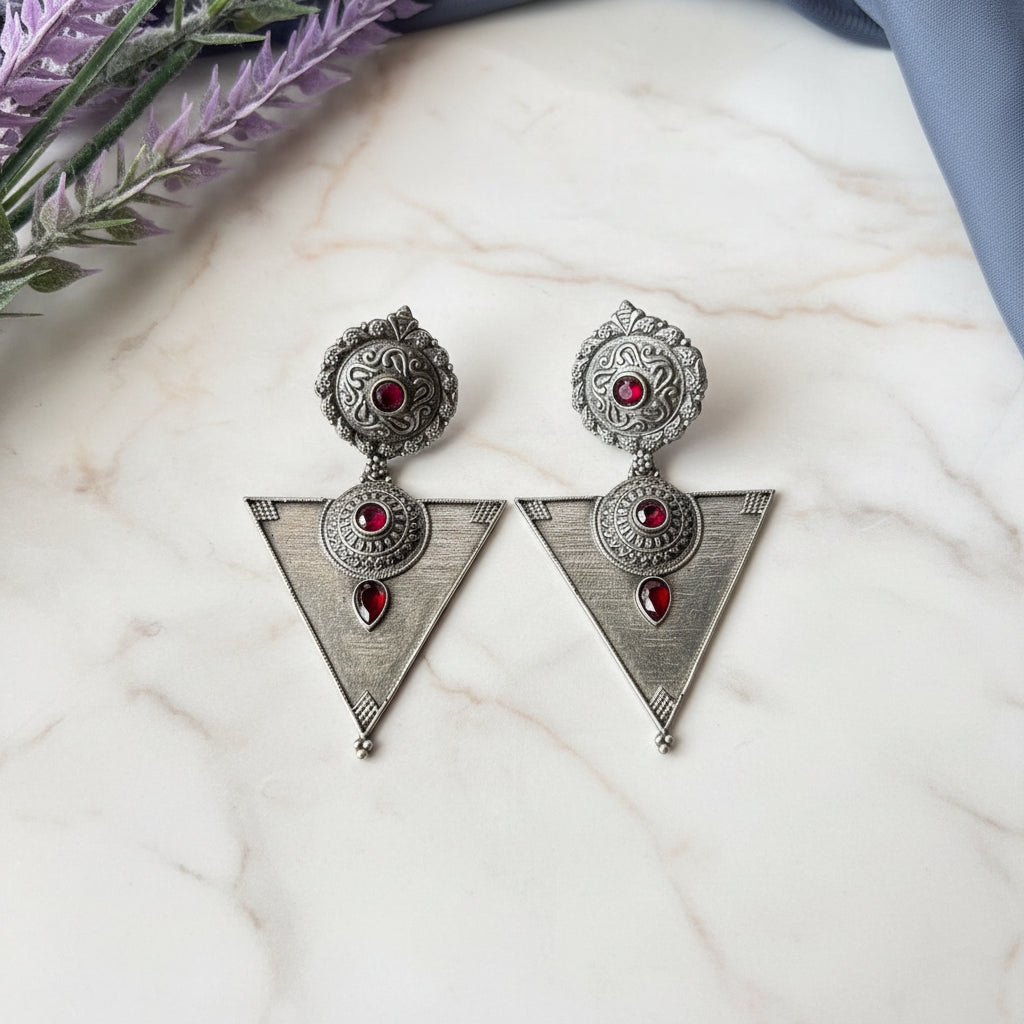 Surkh Geometric Earrings