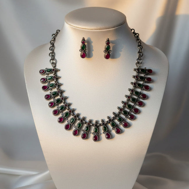 Ruby Green Grace Necklace Set