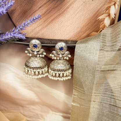 Blue Mukta Jhumkas