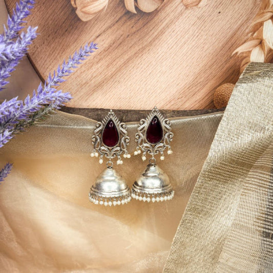 Ruhani Red Drop Jhumkas