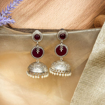 Zara Wine Drop Jhumkas