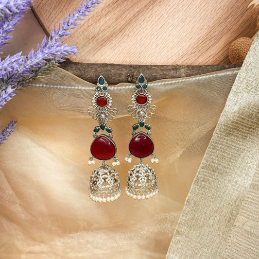 Mehreen Red-Green Jhumkas
