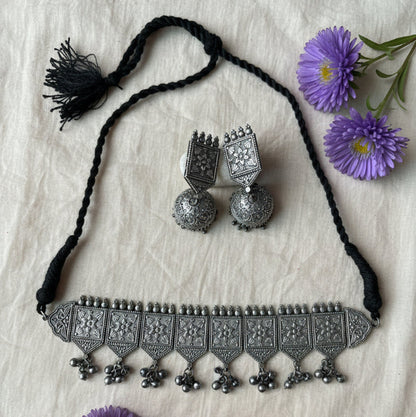 Oxidised Haldi Choker
