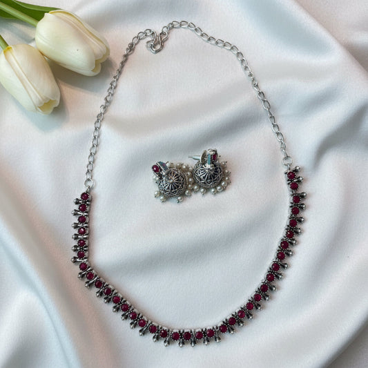Classic Ruby Line Choker Set