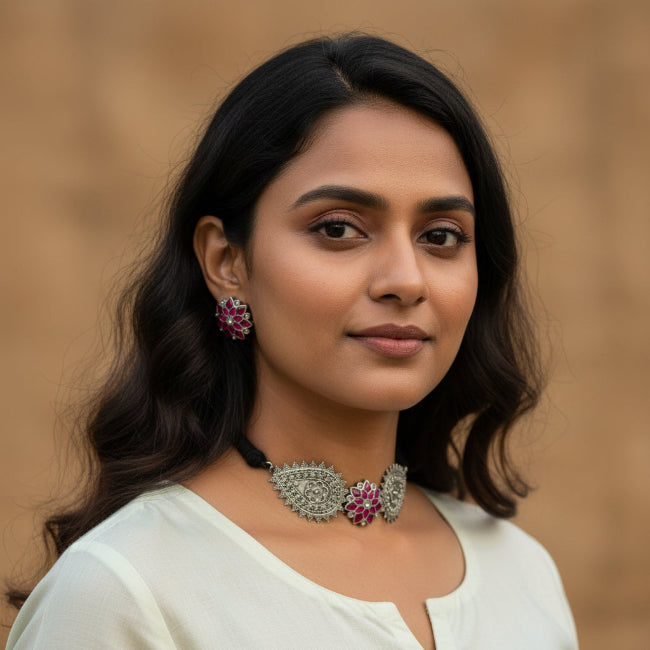 Gulnaar Petal Choker Set