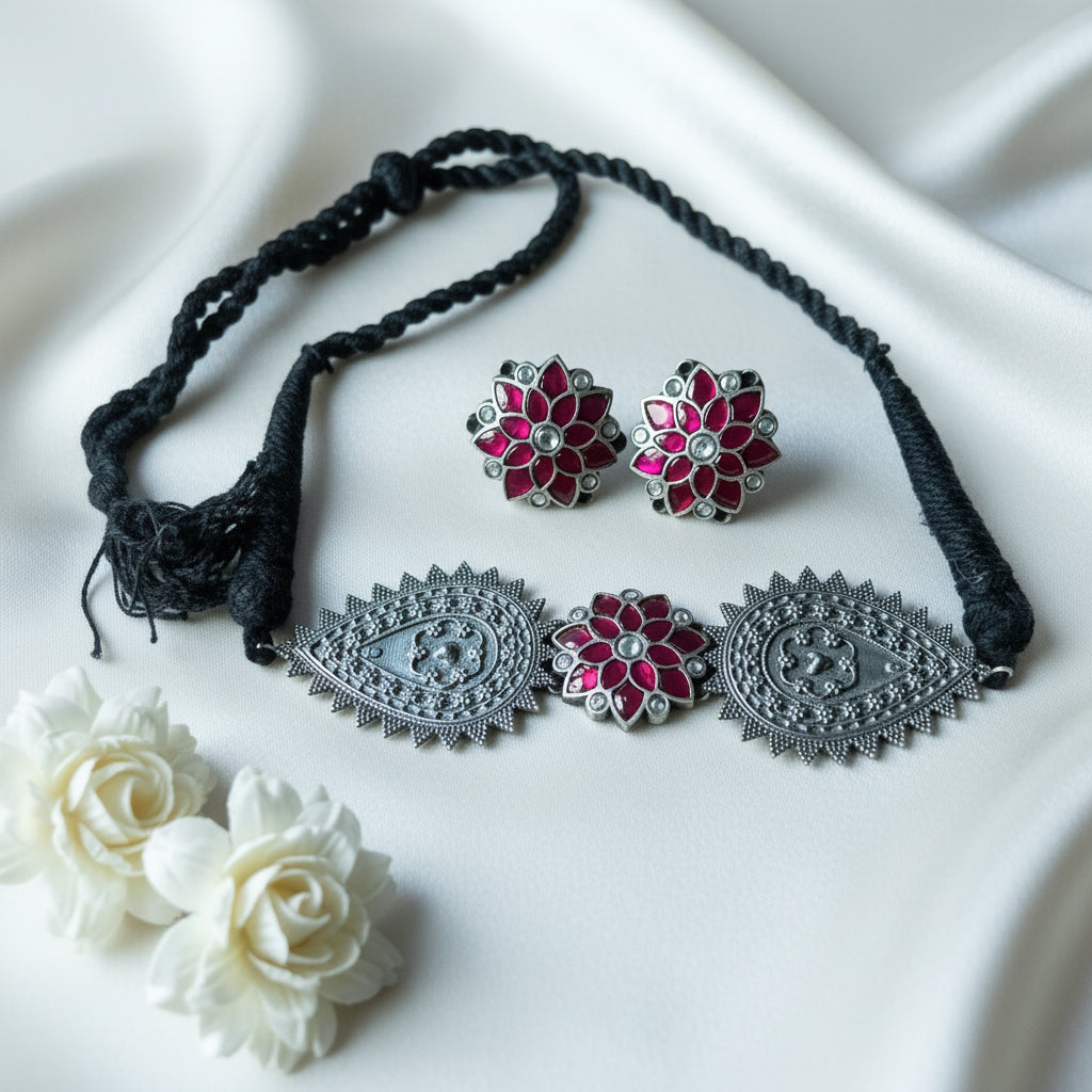 Gulnaar Petal Choker Set
