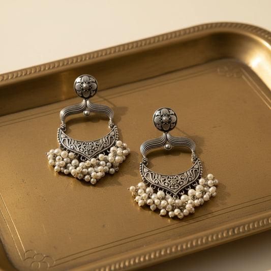 Pearl Arc Statement Earrings