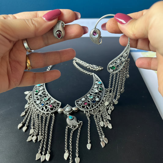 Noor Jharna Statement Necklace Set