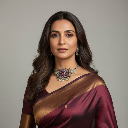 Indrani Regal Choker Set Red